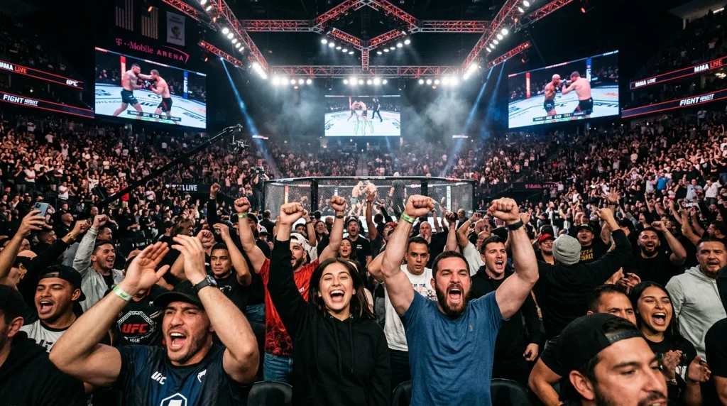 Público a assistir evento UFC em arena lotada